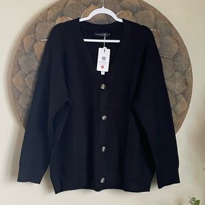 Merokeety Black Cardigan Sweater NWT